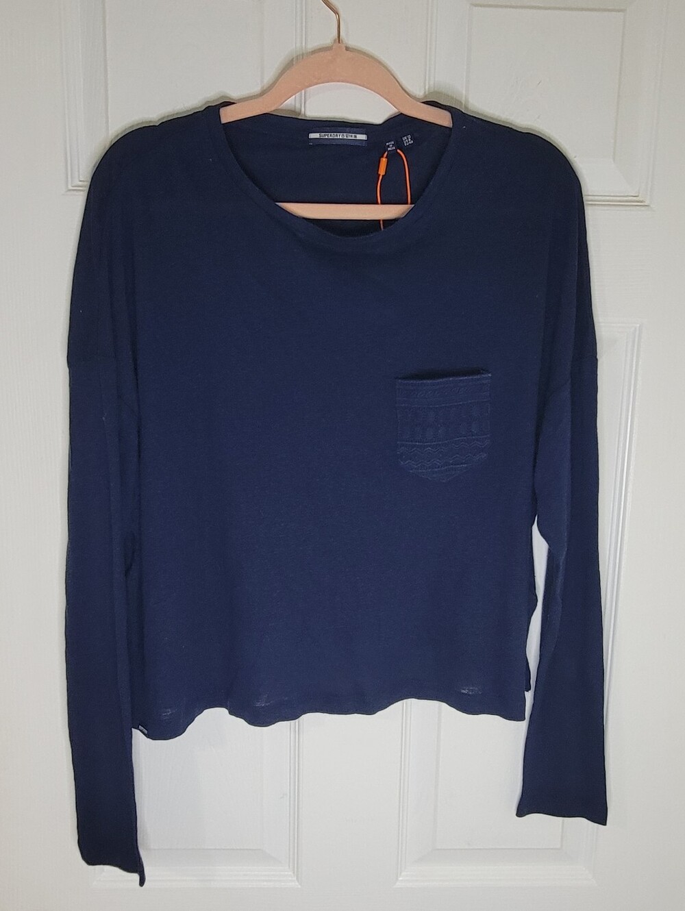 Superdry Navy Long Sleeve Pocket Top